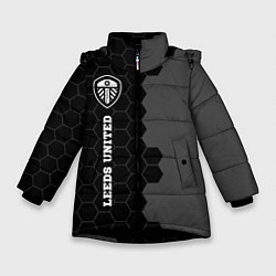 Куртка зимняя для девочки Leeds United sport на темном фоне по-вертикали, цвет: 3D-черный