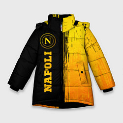 Куртка зимняя для девочки Napoli - gold gradient по-вертикали, цвет: 3D-черный