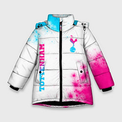 Куртка зимняя для девочки Tottenham neon gradient style вертикально, цвет: 3D-черный