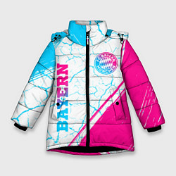 Куртка зимняя для девочки Bayern neon gradient style вертикально, цвет: 3D-черный