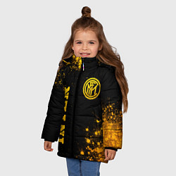 Куртка зимняя для девочки Inter - gold gradient вертикально, цвет: 3D-черный — фото 2