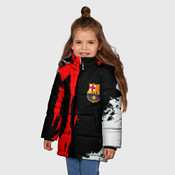Куртка зимняя для девочки Barcelona fc краски спорт, цвет: 3D-красный — фото 2