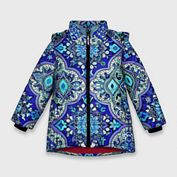 Зимняя куртка для девочки Сине - голубые узоры