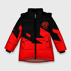 Зимняя куртка для девочки CSGO стильная геометрия красный