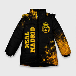 Зимняя куртка для девочки Real Madrid - gold gradient вертикально