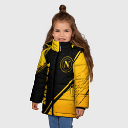 Куртка зимняя для девочки Napoli - gold gradient вертикально, цвет: 3D-черный — фото 2