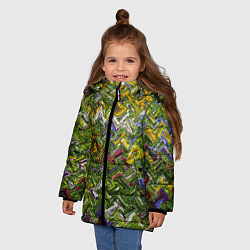 Куртка зимняя для девочки Разноцветная абстракция, цвет: 3D-светло-серый — фото 2