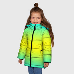 Куртка зимняя для девочки Кислотный градиент, цвет: 3D-светло-серый — фото 2