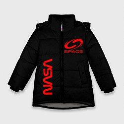 Зимняя куртка для девочки Nasa space red logo