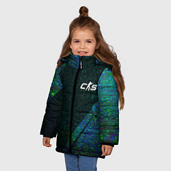 Куртка зимняя для девочки Counter-Strike 2 glitch blue, цвет: 3D-черный — фото 2