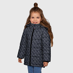 Куртка зимняя для девочки Чёрно-синий текстурированный, цвет: 3D-светло-серый — фото 2