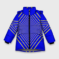Куртка зимняя для девочки Ромбовидные звезды, цвет: 3D-светло-серый