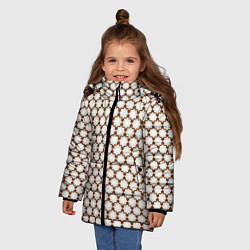 Куртка зимняя для девочки Паттерн сетчатые звездочки, цвет: 3D-черный — фото 2