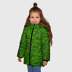 Куртка зимняя для девочки Текстура газона, цвет: 3D-светло-серый — фото 2