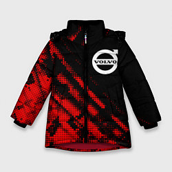 Куртка зимняя для девочки Volvo sport grunge, цвет: 3D-красный
