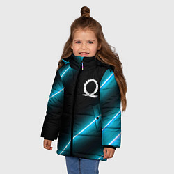 Куртка зимняя для девочки God of War неоновые лампы, цвет: 3D-черный — фото 2