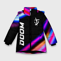 Куртка зимняя для девочки Doom speed game lights, цвет: 3D-черный
