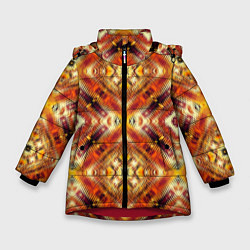 Куртка зимняя для девочки Ромбовидный орнамент, цвет: 3D-красный