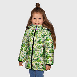 Куртка зимняя для девочки Авокадо и брокколи, цвет: 3D-красный — фото 2