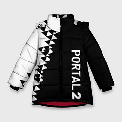 Куртка зимняя для девочки Portal geometry steel, цвет: 3D-красный