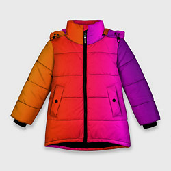 Куртка зимняя для девочки Лучезарное сияние, цвет: 3D-черный