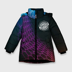 Куртка зимняя для девочки Chrysler neon hexagon, цвет: 3D-черный