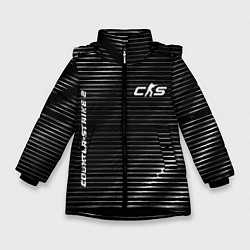 Куртка зимняя для девочки Counter-Strike 2 metal game lines, цвет: 3D-черный