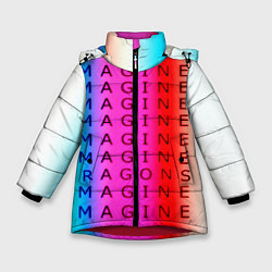 Куртка зимняя для девочки Imagine Dragons neon rock, цвет: 3D-красный