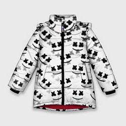 Куртка зимняя для девочки Marshmello dj pattern, цвет: 3D-красный