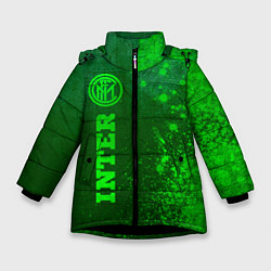 Куртка зимняя для девочки Inter - green gradient по-вертикали, цвет: 3D-черный