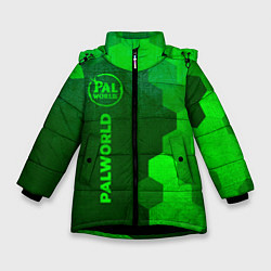 Куртка зимняя для девочки Palworld - green gradient по-вертикали, цвет: 3D-черный