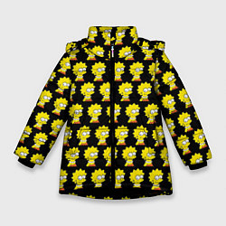 Куртка зимняя для девочки Лиза Симпсон: узор, цвет: 3D-черный