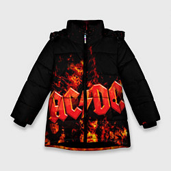 Куртка зимняя для девочки AC/DC Flame, цвет: 3D-черный