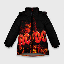 Куртка зимняя для девочки AC/DC Flame, цвет: 3D-светло-серый