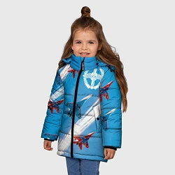 Куртка зимняя для девочки Самолеты ВВС, цвет: 3D-красный — фото 2