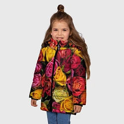Куртка зимняя для девочки Ассорти из роз, цвет: 3D-светло-серый — фото 2
