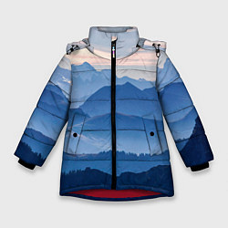 Куртка зимняя для девочки Горы, цвет: 3D-красный