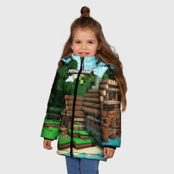 Куртка зимняя для девочки Minecraft House, цвет: 3D-красный — фото 2