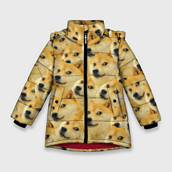 Куртка зимняя для девочки Doge, цвет: 3D-красный