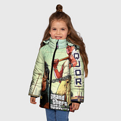 Куртка зимняя для девочки GTA 5: Franklin Clinton, цвет: 3D-светло-серый — фото 2