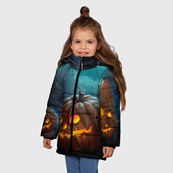 Куртка зимняя для девочки Тыква, цвет: 3D-светло-серый — фото 2
