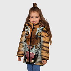 Куртка зимняя для девочки Взгляд тигра, цвет: 3D-красный — фото 2