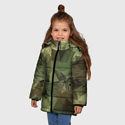 Куртка зимняя для девочки Полигональный камуфляж, цвет: 3D-черный — фото 2