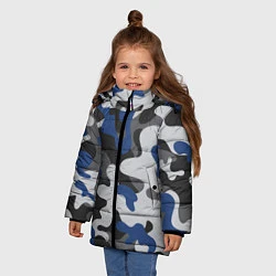 Куртка зимняя для девочки Зимний камуфляж, цвет: 3D-черный — фото 2