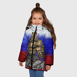 Куртка зимняя для девочки Русский медведь цвета 3D-черный — фото 2