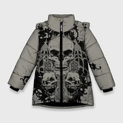 Куртка зимняя для девочки Skulls, цвет: 3D-черный