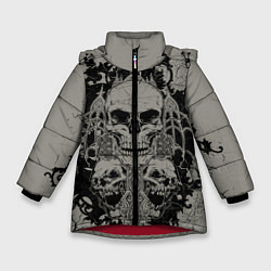 Куртка зимняя для девочки Skulls, цвет: 3D-красный