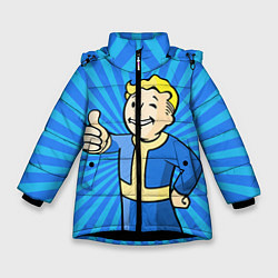 Куртка зимняя для девочки Fallout Blue, цвет: 3D-черный