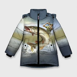 Куртка зимняя для девочки Дерзская щука, цвет: 3D-черный