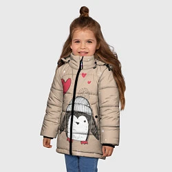 Куртка зимняя для девочки Пингвин с шариком, цвет: 3D-черный — фото 2